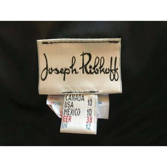 JOSEPH RIBKOFF Black Velvet Maxi Evening Dress Gown Size 10 w/ Inner Skirt - Picture 6 of 7